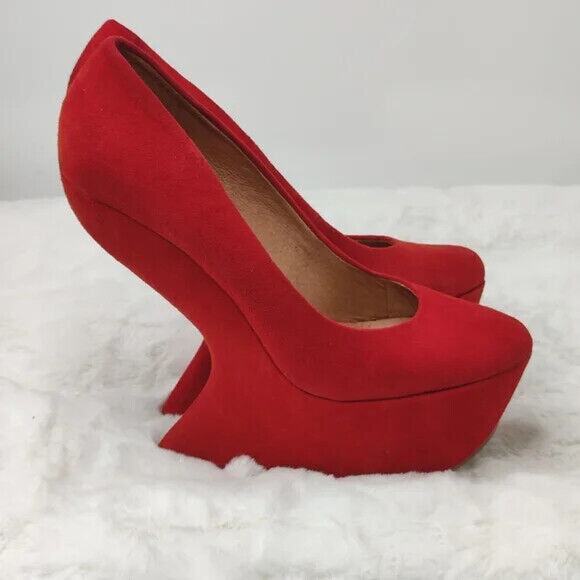 Red Vintage Y2K suede platform Pump by Aldo sz 8.5 - Picture 3 of 11